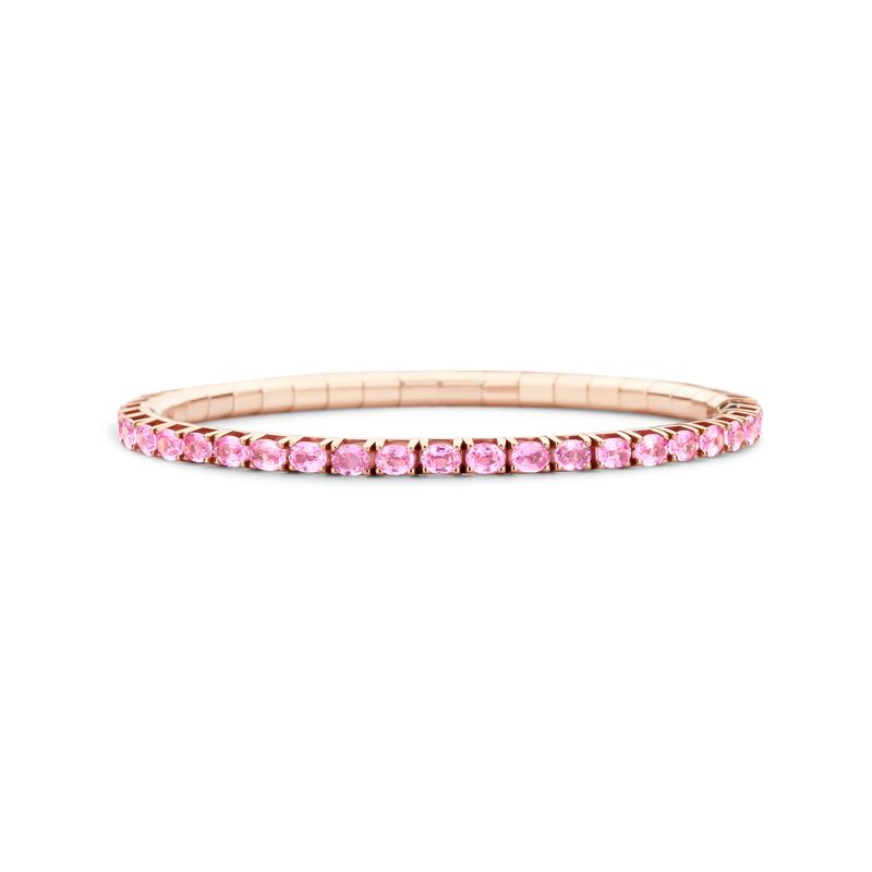 Tennis Bracelet Roségoud Roze Saffier OVAL - Juwelen - Webshop