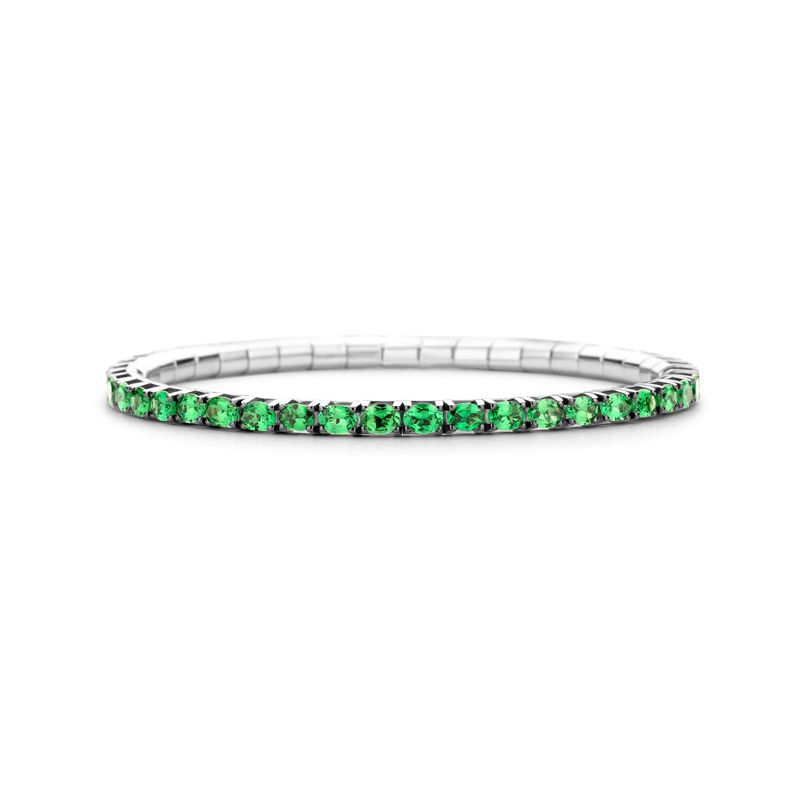 Tennis Bracelet Witgoud Tsavorite OVAL - Juwelen - Webshop